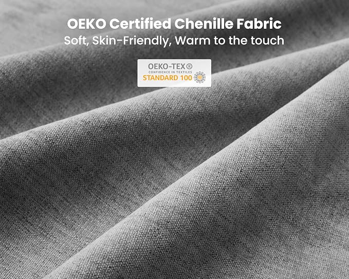 77" Oversized Chenille Couch Modular Sectional Sofa, Washable Cloud Couch Sectional with 2 Ottoman, 4 Seater Sectional Couches for Living Room, Fully Cover Removable, Chaise Lounge, Chenille, Grey