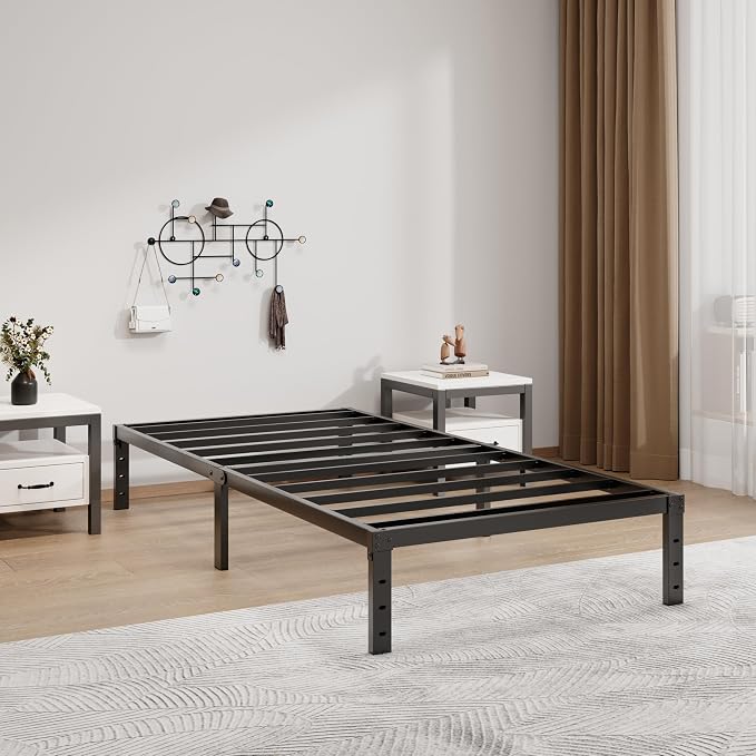 LUMUNANCE Metal Bed Frame Twin XL Size - 12 Inch Heavy-Duty Twin XL Platform Bed Frame No Box Spring Needed, Easy Assembly, Noise-Free, Sturdy Mattress Foundation, Underbed Storage Space