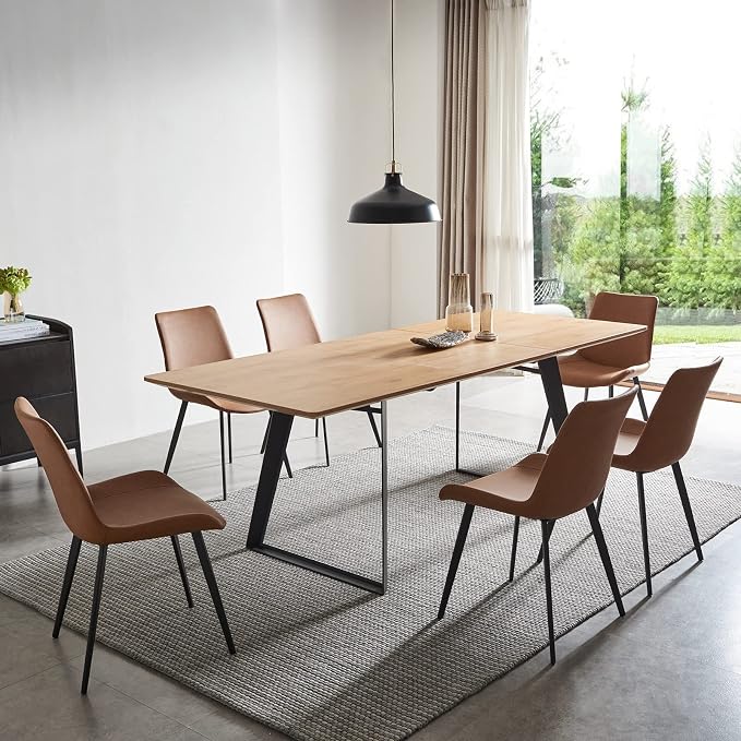ZckyCine 51‑67 Inch Expandable Dining Table, Rectangular Wooden Tabletop for Small‑Space Homes & Kitchen