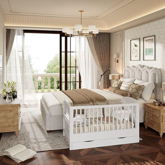 4-in-1 Convertible Crib, Converts to Toddler Bed and Full Bed