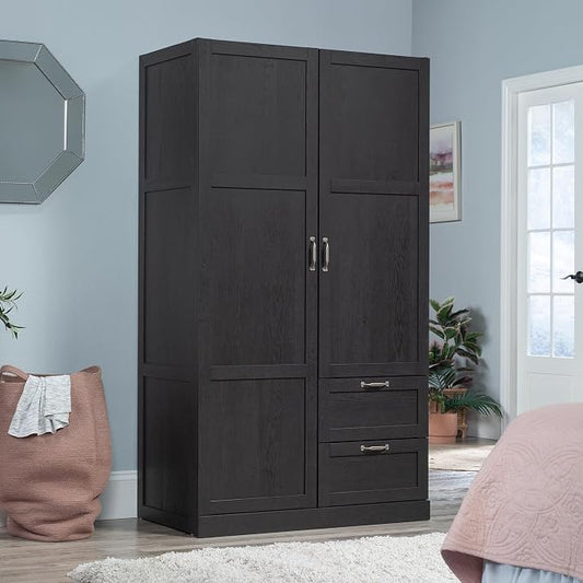 Sauder Miscellaneous Storage Armoire with Drawers, Raven Oak Finish