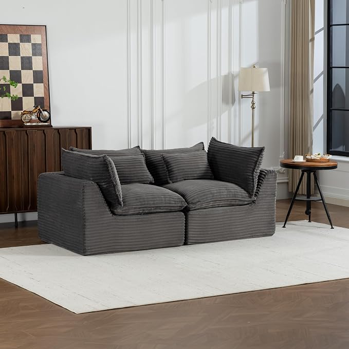 Boneless Couch Sectional Sofas Cloud Couches for Living Room | 74.8'' Modern Modular Cloud Sofa with Pillows for Bedroom