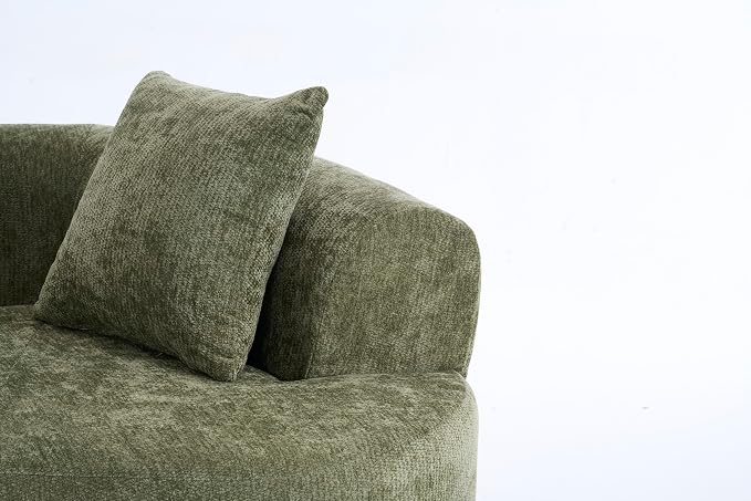79" Curved Loveseat Sofa in a Box for Living Room, Modern Boneless Loveseat Couch Chenille Deep Seat Cloud Floor Couch with 3 Throw Pillows for Small Spaces, No Assembly Needed | Breathable material