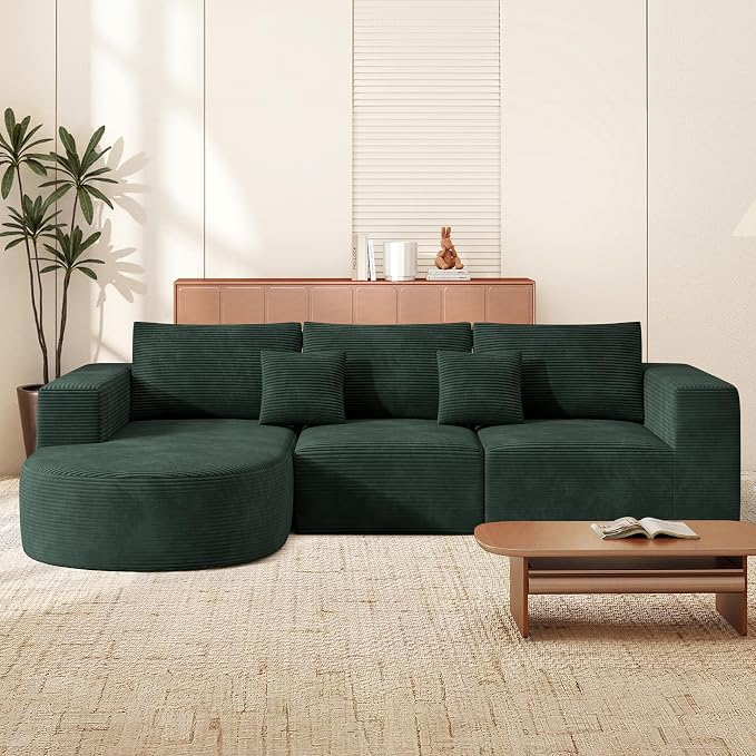 Boneless Couches for Living Room,Cloud Sectional Couch with L-Shape Chaise,Modern Modular Sofa with Deep Seat Upholstered Comfy Couches for Bedroom,No Assembly Required,1PCS