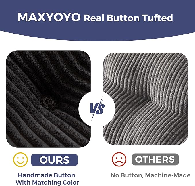 MAXYOYO 129.5" Modular Sectional Sofa Couch, U Shaped Modern Cloud Couch with 2 Ottomans, Sofa in A Box, Tufted 6-Seat Boneless Chair for Living Room, No Assembly Required, Black