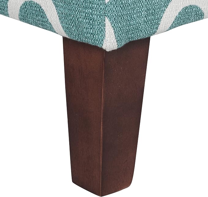 HomePop 36" Storage Ottoman Bench with Hinged Lid - Teal Geometric