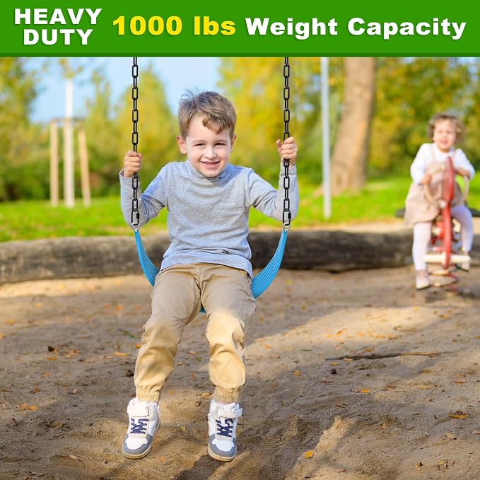 BeneLabel 2Pcs 85" Heavy Duty Swing Chain with Hooks 1000 LBs Capacity Hanging Chains Porch Swing Chains and Carabiners Black Chain for Hammock Chairs, Hanging Chair, Tree Swing, Punching Bags