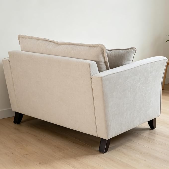 ERYE 46.9" Chenille Upholstered Accent Chair Wide Seat for Living Room Bedroom, Modern Leisure Cushion Armchair W/ 2 Pillows and Removable Cover for Home Apartment Office