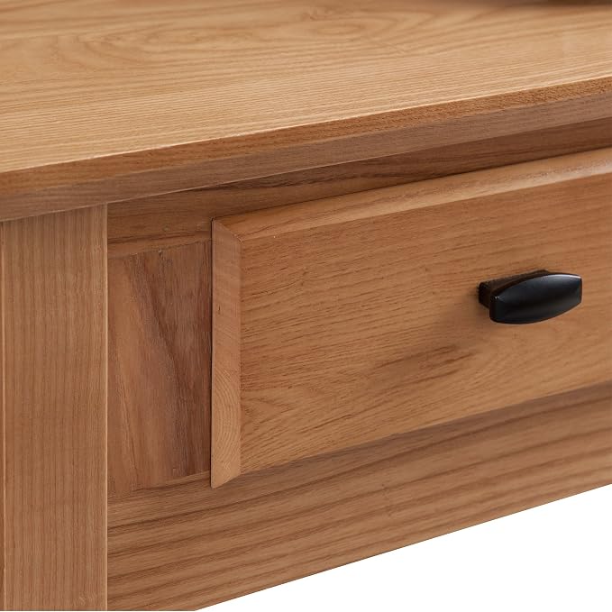 Leick Home Mission Console Table, Solid Wood, 2 Drawers, Bottom Display Shelf, Easy Assembly, For Hallway/Entryway/Behind Sofa, Desert Sand, 11.0 in. L x 30.0 in. W x 30.0 in. H, 10075-DS