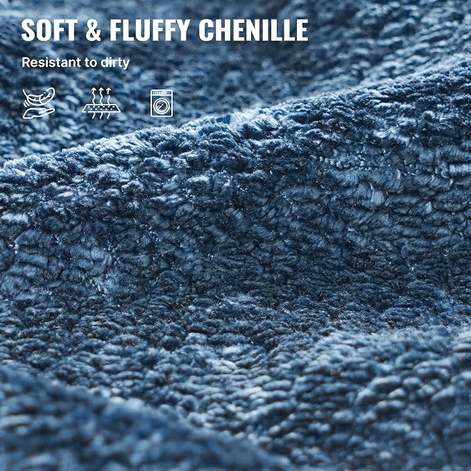 77'' Modern Cloud Loveseat Sofa in Chenille, Deep Seat Boneless Couches Includes 2 pcs Pillows for Living Room, Bedroom, Apartment(Blue)