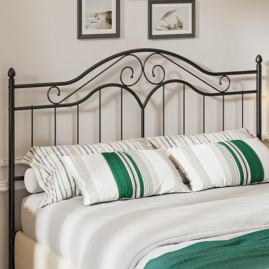 Headboard for King Size Bed Frame Vintage Platform Bed Metal Headboard Only | Height Adjustable,Sturdy and Stable,Easy Assembly,Black