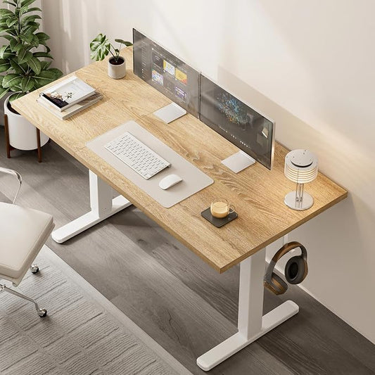 Acrolix Electric Standing Desk, Height Adjustable Home Office Desk with Memory Presets & Cable Management,Oak Sit Stand Desk for Work from Home, Ergonomic Computer Desk (40" x 24")