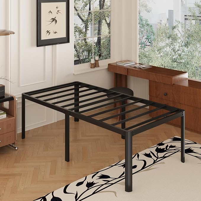 Yicensen 20 Inch High Twin XL Bed Frames with Rounded Corner Legs, Heavy Duty XL Twin Metal Platform Bed Frame No Box Spring Needed, Easy Assembly, Noise Free, Black