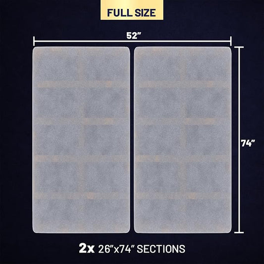 1.5" Split Wood Bunkie Board Full Size Bed, Under Mattress Support, Fully Assembled, Fabric Ventilation Cover-Replaces Wooden Slats or Box Spring for Bed Frames