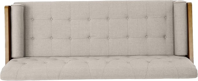 Christopher Knight Home Aidan Mid Century Modern Tufted Fabric Sofa, Beige