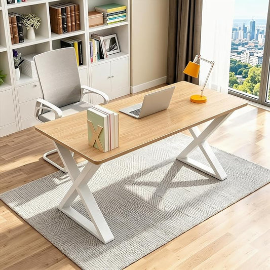 QLLY One-Piece Wood Tabletop, Replacement Board Desktop, Universal Countertop for Table and Workstation (Natural, 39.3x23.6 inch)