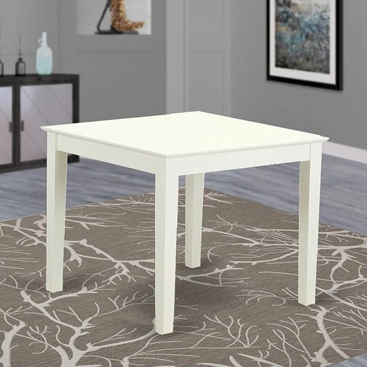 East West Furniture OXT-LWH-T Oxford Square Dining Room Table for Small Spaces, 36x36 Inch, Linen White