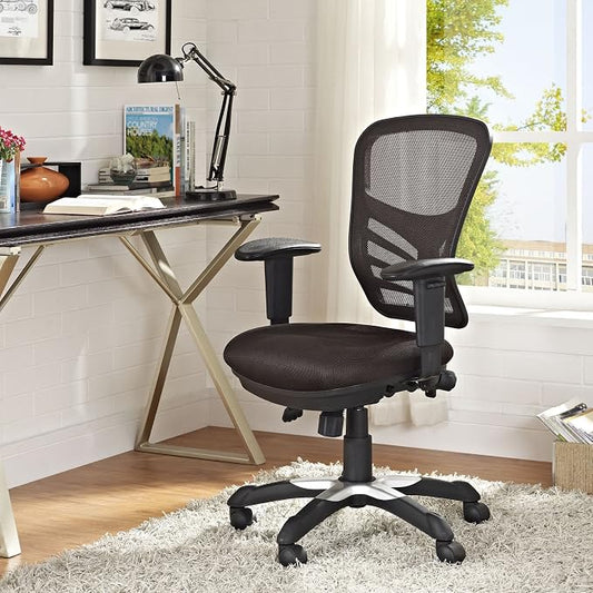 Modway Articulate Ergonomic Mesh Office Chair in Brown