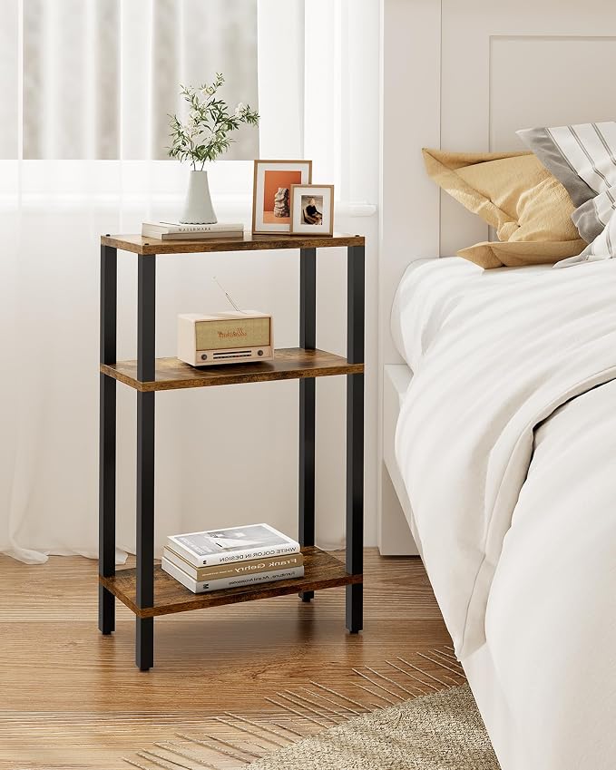 TUTOTAK Small Side Table, Narrow End Table, Skinny Sofa Table, Slim Nightstand, Couch Table, Living Room, Bed Room, Brown TB01BB077