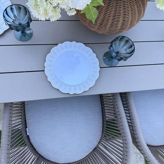 PURPLE LEAF Outdoor Dining Set for 8 All-Weather 10 Pieces Patio Aluminium Dining Oversized Table and Rope Weave Chairs Included Cushions for Backyard Indoor Kitchen Patio Furniture Set Champagne