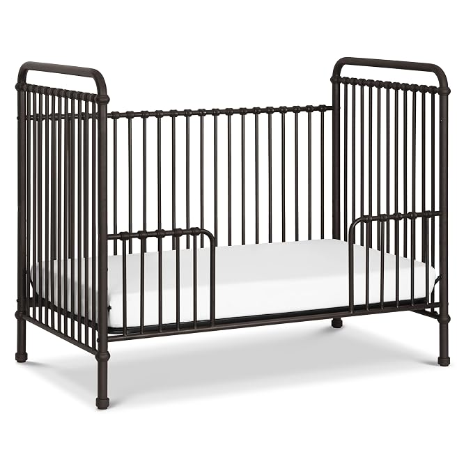 Namesake Abigail 3-in-1 Convertible Metal Crib in Vintage Iron, Greenguard Gold Certified | GREENGUARD Gold Certified, Converts to Toddler Bed & Daybed, 4 Adjustable Mattress Heights, Conversion Kits Sold Separately