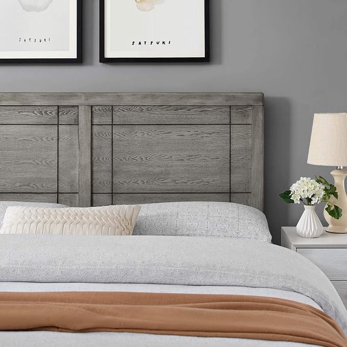 Modway MOD-6221-GRY Archie Full Wood Headboard, Gray
