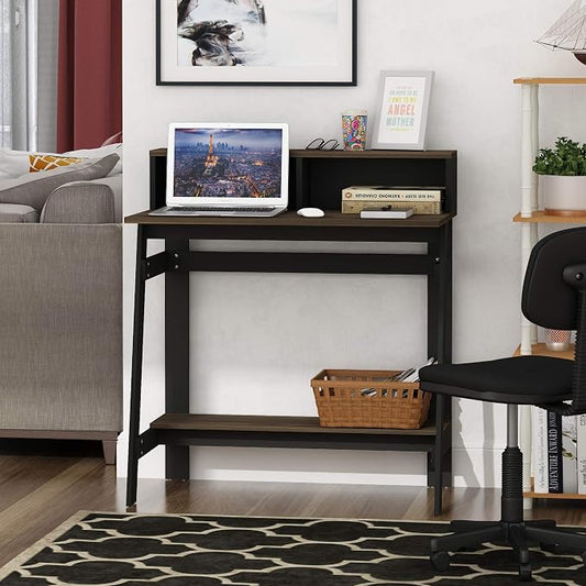 Furinno Simplistic A Frame Computer Desk, 17.9"D x 31.6"W x 35.5"H, Columbia Walnut