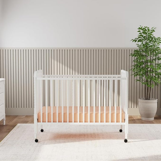 daVinci Jenny Lind 3-in-1 Baby Crib Convertible to Toddler Bed, Daybed - Easy to Assemble - GREENGUARD Gold Certified - 4 Adjustable Mattress Heights, Conversion Kit Sold Separately - White