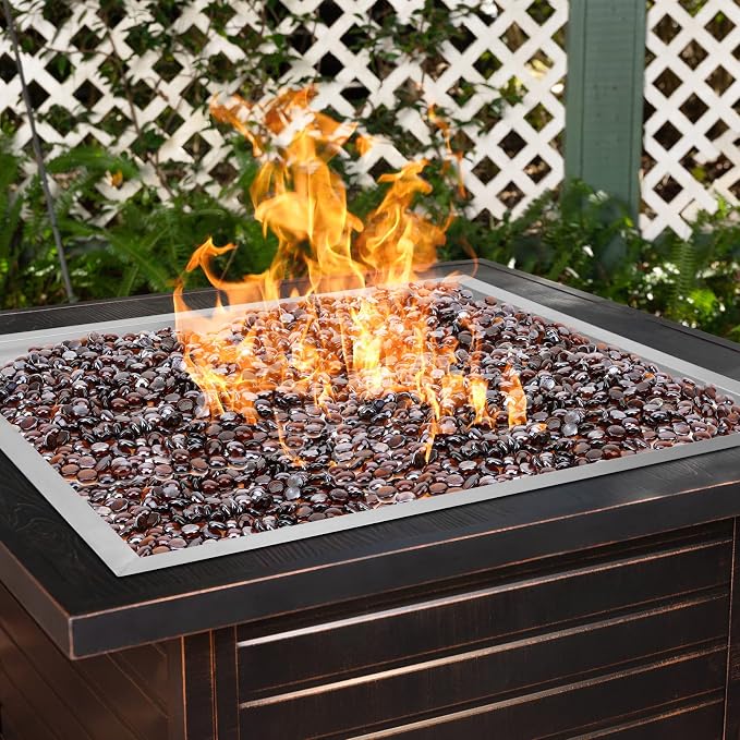 onlyfire Stainless Steel Square Fire Pit Flat Pan with Burner Ring Assembly, 30-Inch