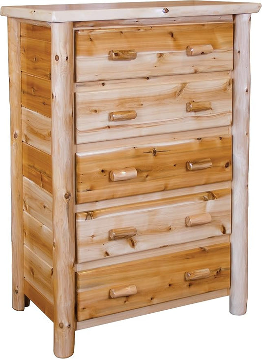 Furniture Barn USA White Cedar Log Queen Mission-Style Bedroom Set