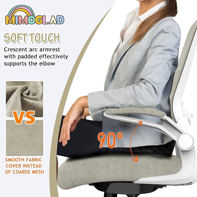 Mimoglad Home Office Chair - Ergonomic High Back Desk Chair with Adjustable Lumbar Support and Thickened Seat Cushion - Breathable Mesh Computer Chair