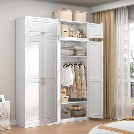 32" Metal Wall Cabinet 2 Doors,Black Hanging Cabinets with Handle,Metal Wardrobe Cabinets,Armoire Wardrobe Closet,Clothes Storage Cabinet for Bedroom,Laundry,Office Room