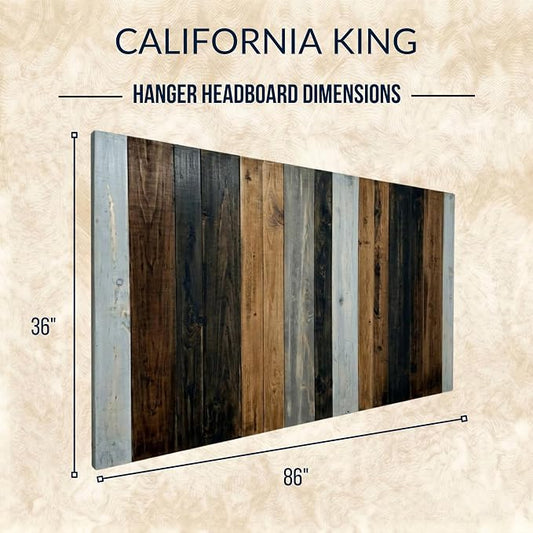 Barn Walls California King Headboard - All Terrain Mix Multi-Tonal Solid Wood Panels