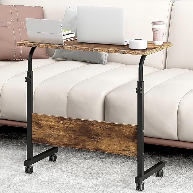 31.5 Inch End Table Computer Desk, Modern Simple Gaming Desk Home Office Desks, Writing Study Table Small Desk, Rustic Brown
