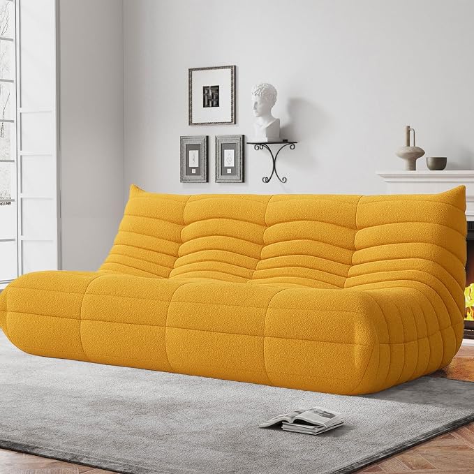 WHGBJA Bean Bag Chair for Adults with Memory Foam Couch, 3 Seater Bean Bag Sofa for Bedroom, Living Room, Reading, Gaming Floor Sofa Couch, Boneless, Comfy