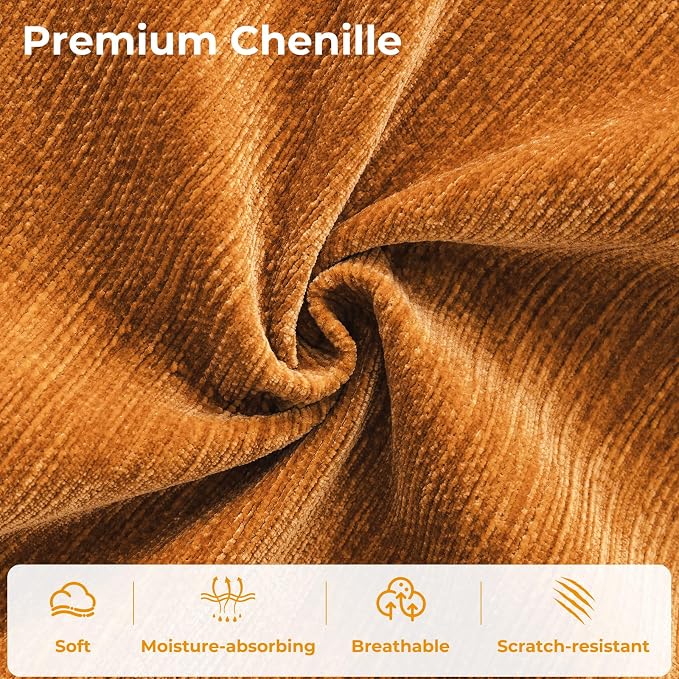 Rexulqo Oversized Accent Chair with Seats Storage,Comfy Living Room Chairs with 2 Throw Pillow,Upholstered Mid-Century Armchair,24.5'' Deep Seat,Reading Chair for Bedroom,Office,Chenille,Yellow