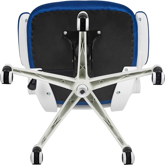 Flash Furniture Kelista Office Chair, Ergonomic, Mid-Back, White Frame, Blue Mesh with Swivel