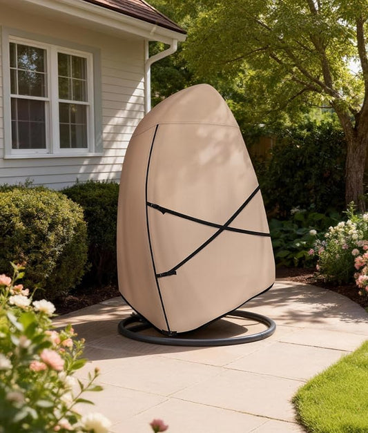 ULTCOVER Patio Hanging Egg Chair Cover - Waterproof Outdoor Double Seat Swing Egg Chair with Stand Cover 66W x 43D x 68H inches