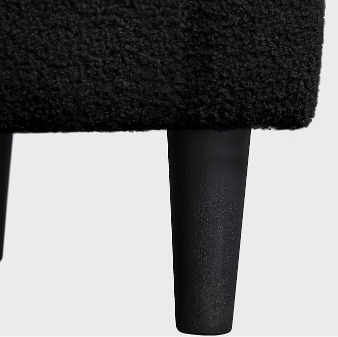 Topeakmart Barrel Chair, Soft Sherpa Accent Chair Side Chair Club Chair Modern Style Deep Seating Barrel Armchair for Living Room Furniture Reading Room Bedroom, Black