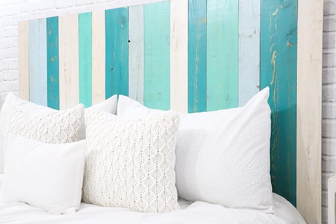Barn Walls Serenity Mix Signature Design, Multicolored Solid Wood Headboard, Floating Panels, Wall Mount, Adjustable Height, Easy Assembly Full Size