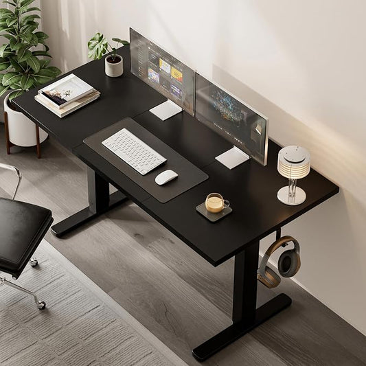 Acrolix Electric Standing Desk, Height Adjustable Home Office Desk with Memory Presets & Cable Management,Black Sit Stand Desk for Work from Home, Ergonomic Computer Desk (55" x 24")