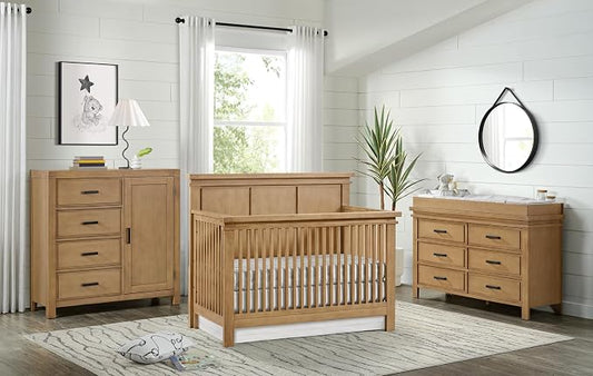Soho Baby Mystic 4 in1 Crib Convertible, Honey Wood