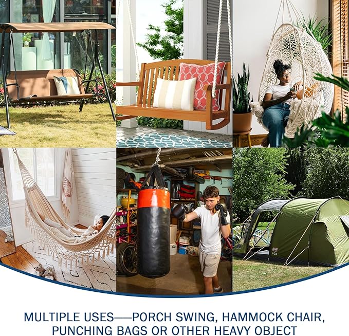 Porch Swing Springs for Hammock Chair, Heavy Duty, 300 LBS, Outdoor & Indoor (2 Pack)
