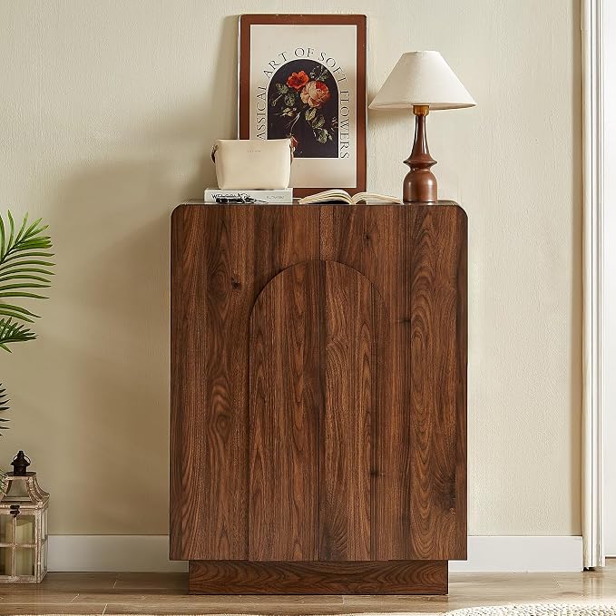ONBRILL Shoe Storage Cabinet with Doors, Large Shoe Cabinet Storage for Entryway, Wooden 6 Tier Shoe Organizer Cabinets with Adjustable Shelves for Entrance Hallway Living Room Foyer (Walnut)
