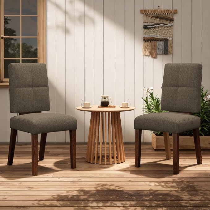 HOMRELEXA Wooden Dining Chairs Set of 4, Dining Room Chairs with Wood Legs, Cloud-Like Cushion & Reinforcement Structure Design for Kitchen/Living Room/Restaurant, Easy Assembly