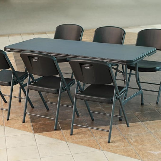 Lifetime 6-Foot Nesting Folding Table, Commercial, Black
