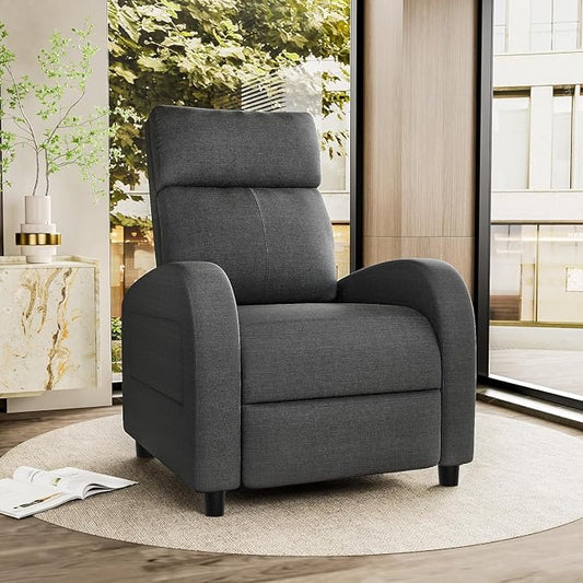 Homall Recliner Chair, Recliner Sofa for Adults, Recliners Home Theater Seating with Lumbar Support, Reclining Sofa Chair for Living Room (Fabric, Grey)