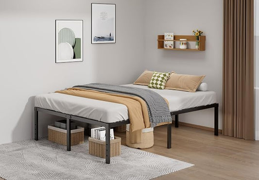 LUMUNANCE Metal Bed Frame Full Size - 18 Inch Heavy-Duty Full Platform Bed Frame No Box Spring Needed, Easy Assembly, Noise-Free, Sturdy Mattress Foundation, Underbed Storage Space