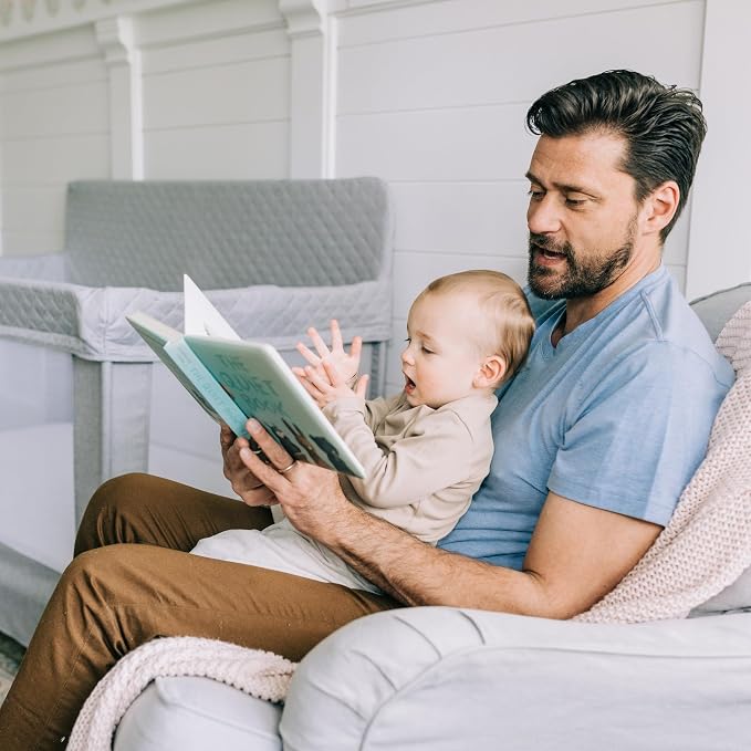 Baby Delight Lunaire Full Size Crib | Breathable Mesh Baby Crib | Tool-Free Assembly Baby Bed | Pebble Grey