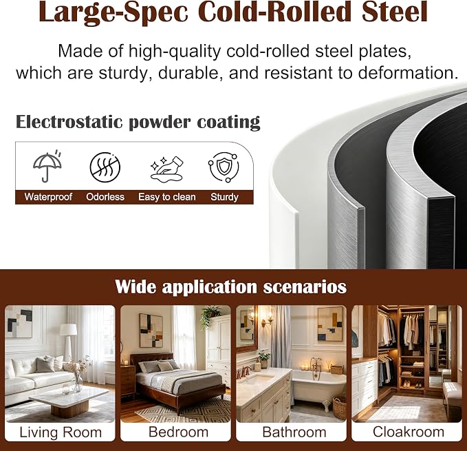 SteeLoong 71" Metal Armoire Wardrobe Closet with Drawer,Tall Clothing Storage Cabinet with Adjustable Shelves and Hanging Rod,White Wardrobe Closet for Bedroom,Home,Office,Gym